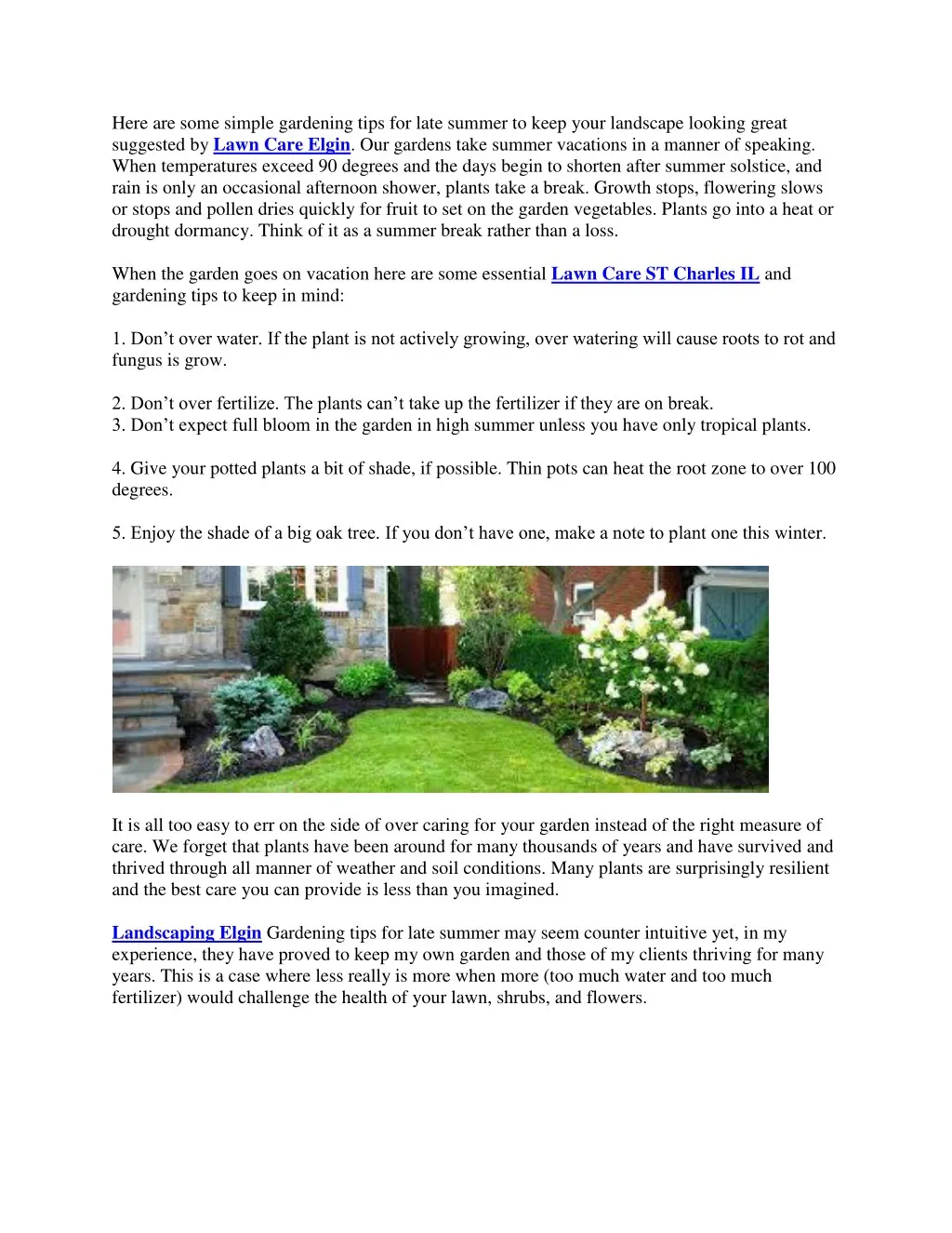 here are some simple gardening tips for late