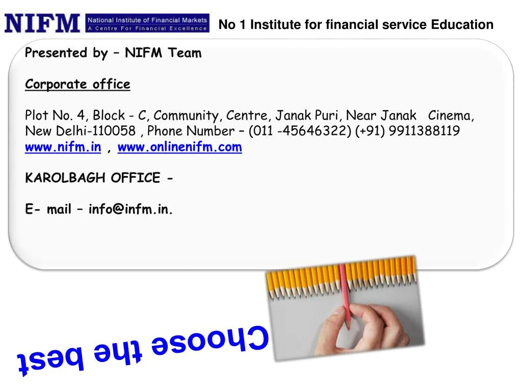 no 1 institute for financial service education
