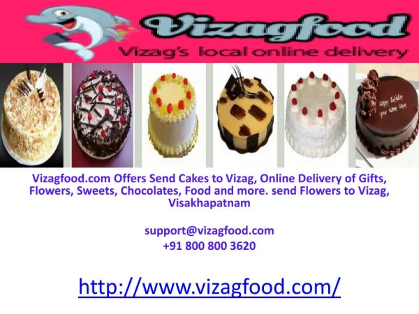 Send Cakes, Gifts, Order Food, Sweets Online, Flowers Delivery in Vizag Visakhapatnam