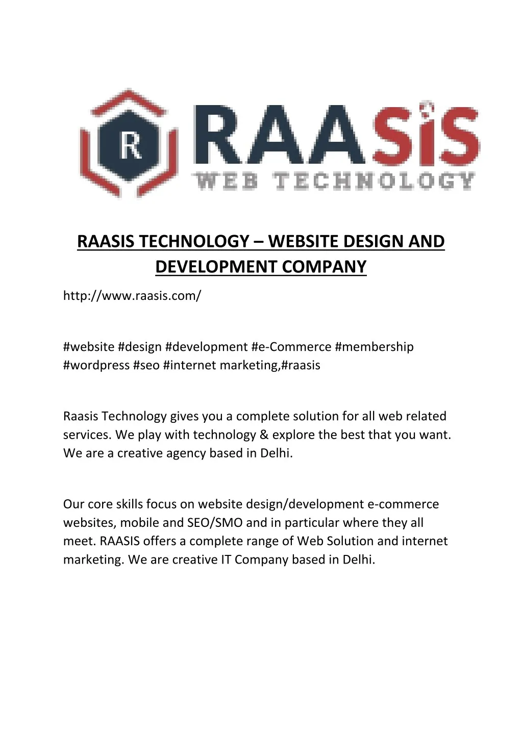 raasis technology website design and development