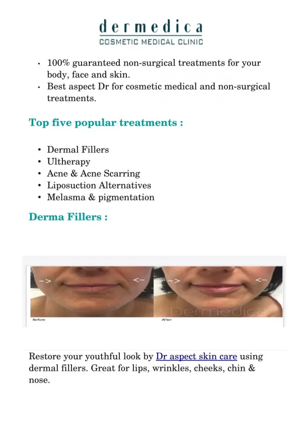Dermedica- Dr for cosmetic medical and non-surgical treatments