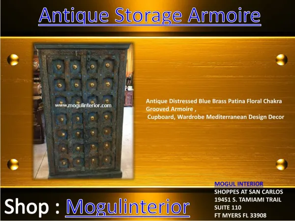 Antique Storage Armoire by Mogulinterior
