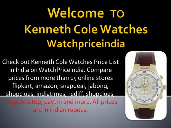 Raise your wardrobe standard by wearing Kenneth Cole Watches