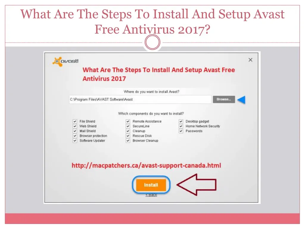 what are the steps to install and setup avast