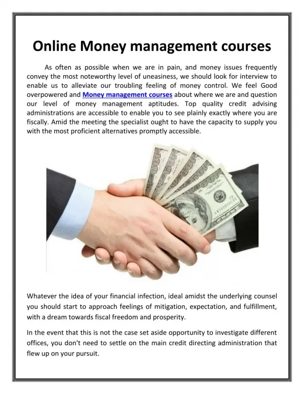 Online money management courses | MoneySmartOnline