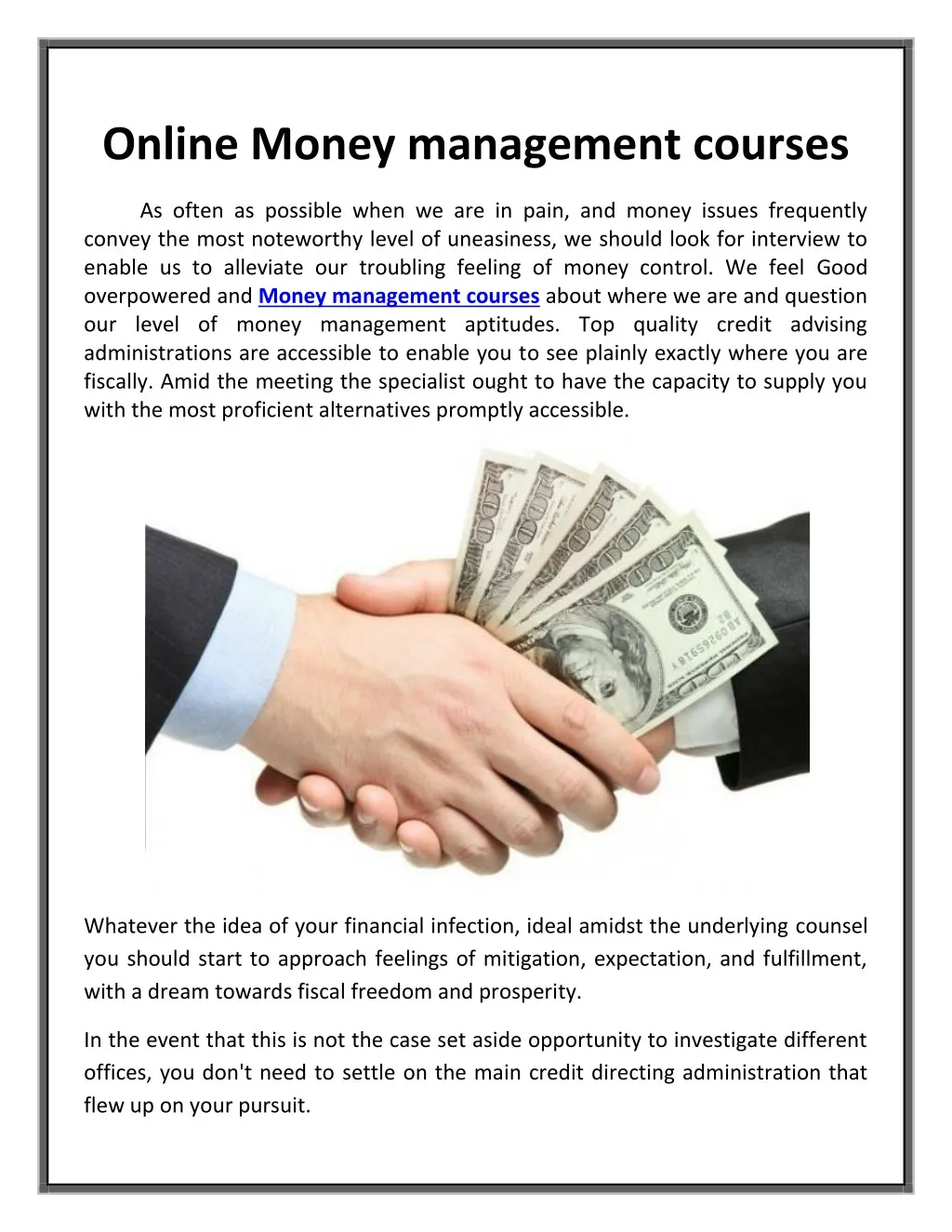 online money management courses