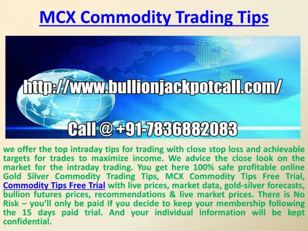 100% safe profitable online Gold Silver Commodity Trading Tips with High Accuracy