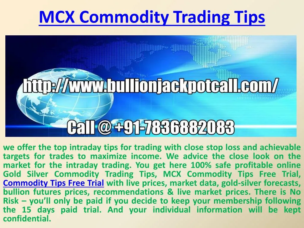 mcx commodity trading tips