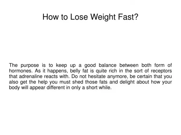 5 Simple and Best Weight Loss