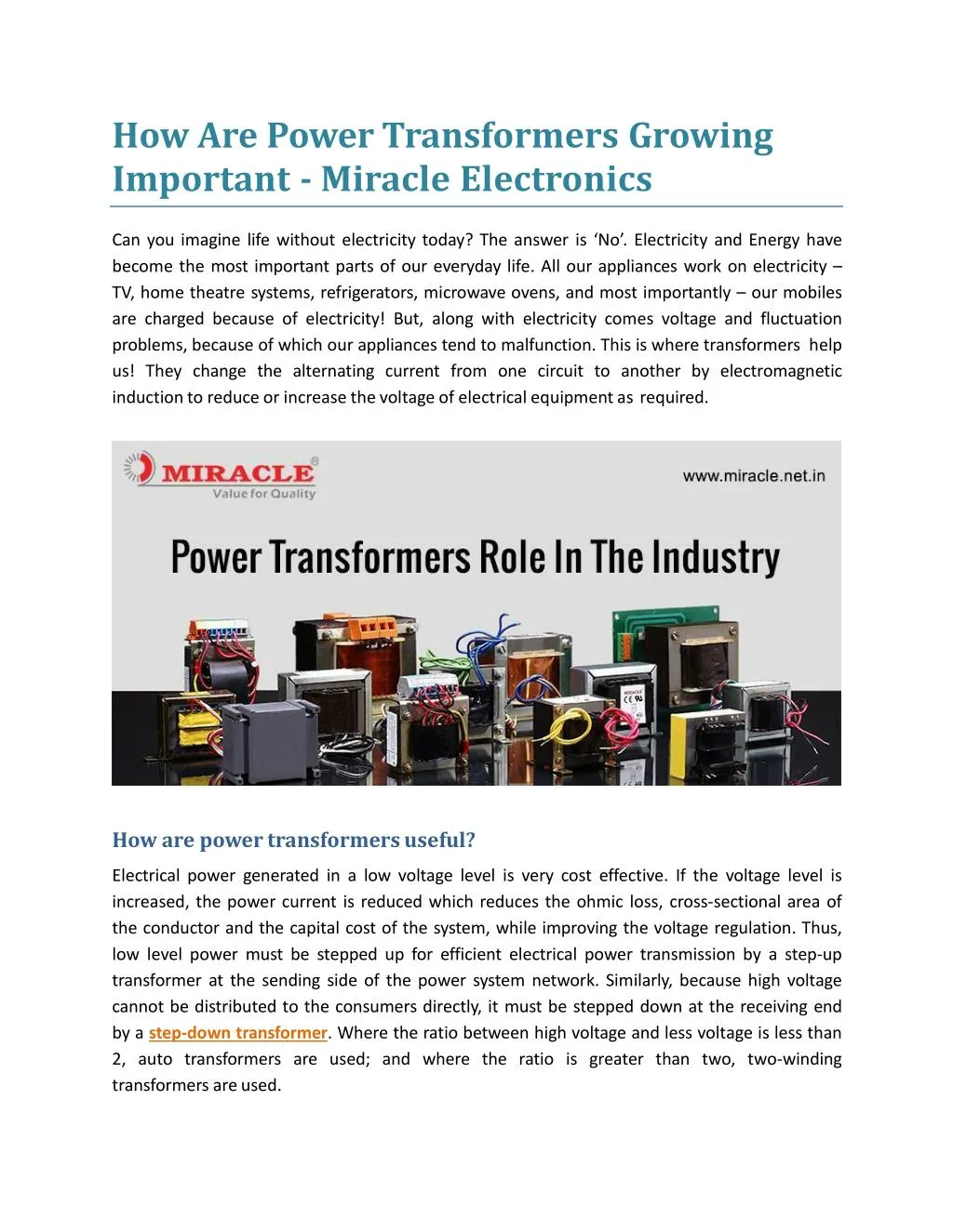 how are power transformers growing important