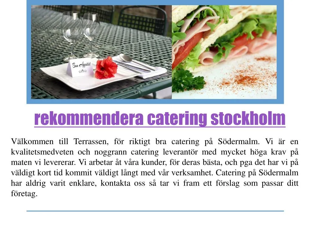 rekommendera catering stockholm