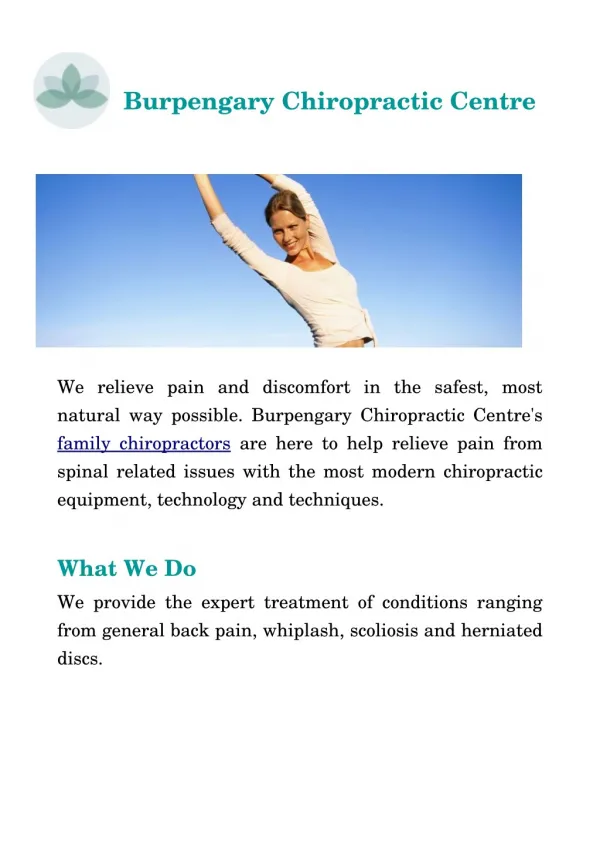 Family Chiropractic - Burpengary Chiropractic Centre