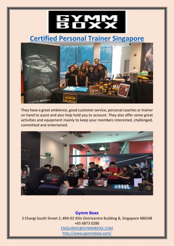 Certified Personal Trainer Singapore