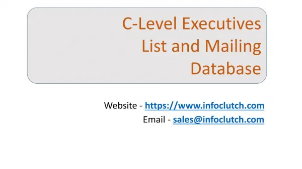 C-Level Executives List & Mailing Database