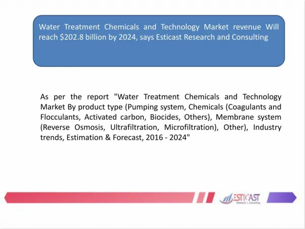 Water Treatment Chemicals and Technology Market and Forecast, 2016-2024