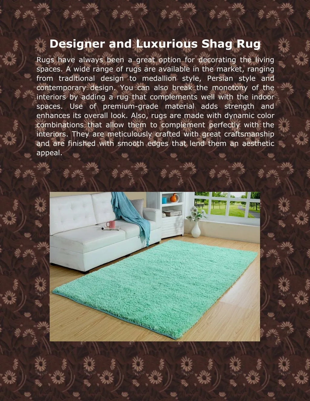 designer and luxurious shag rug