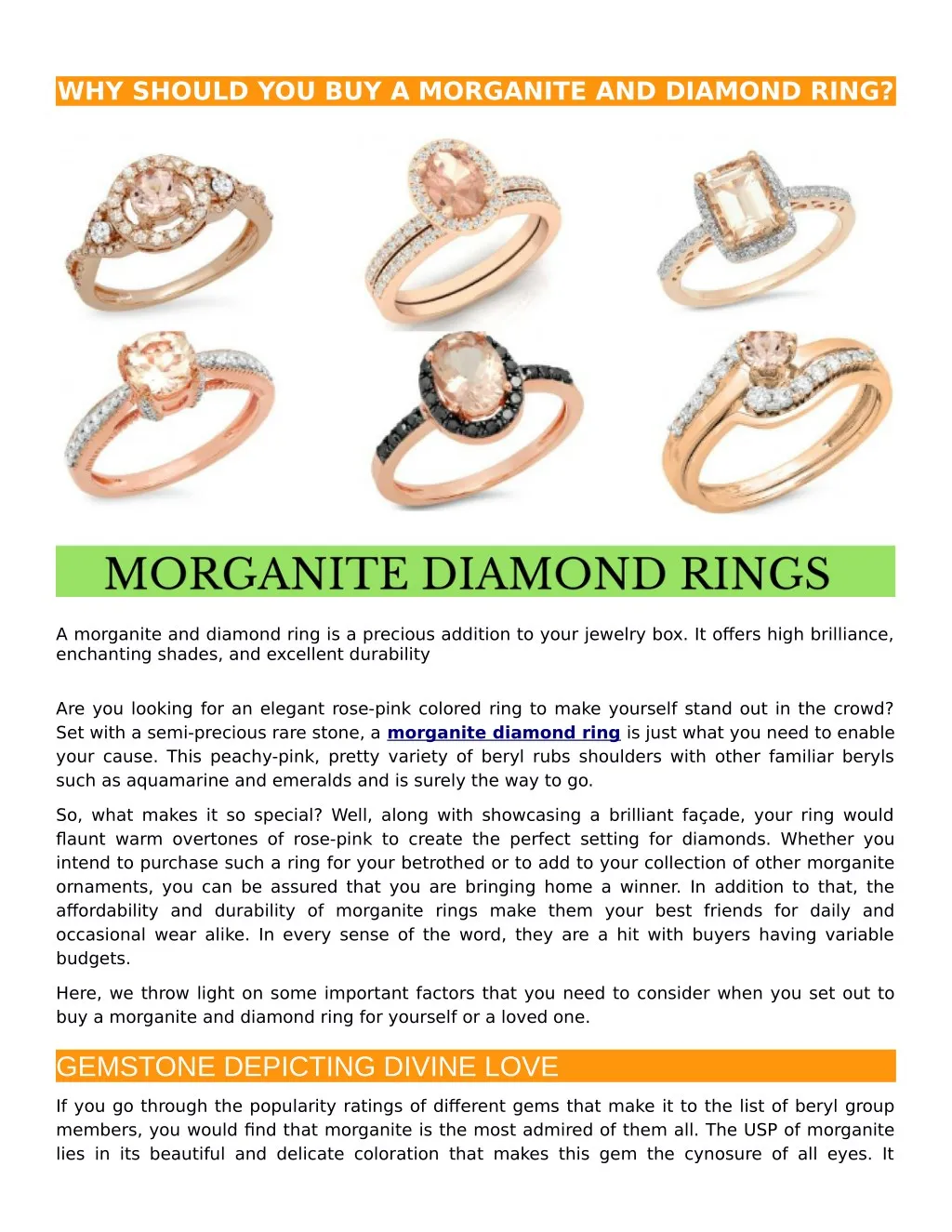 why should you buy a morganite and diamond ring