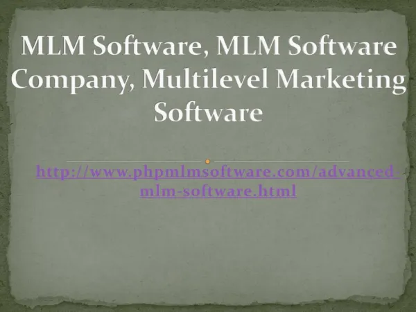 MLM Software, MLM Software Company, Multilevel Marketing Software