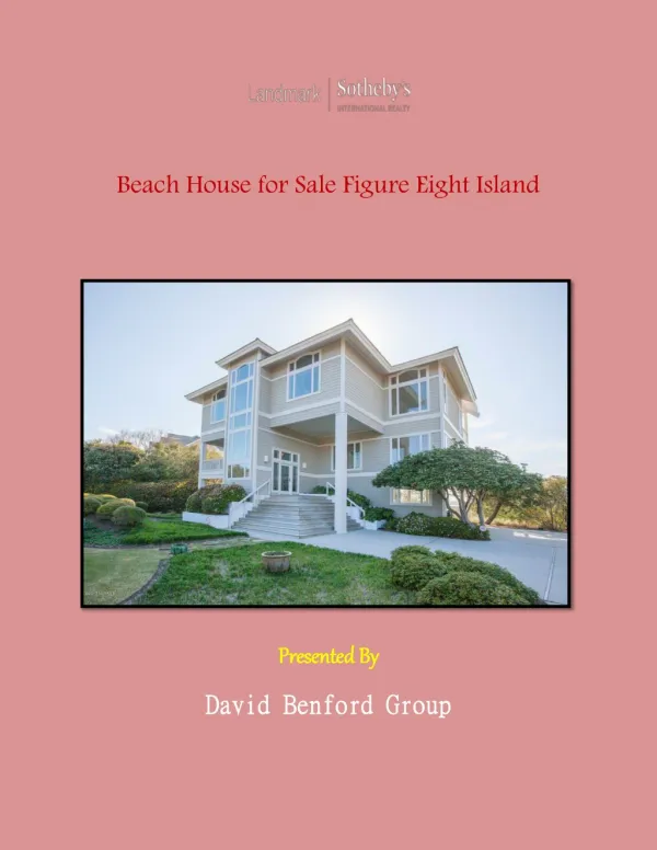 Beach House for Sale Figure Eight Island