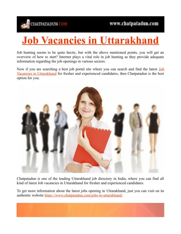 Job Vacancies in Uttarakhand