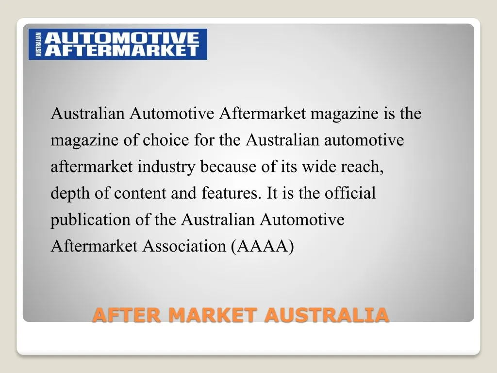 australian automotive aftermarket magazine