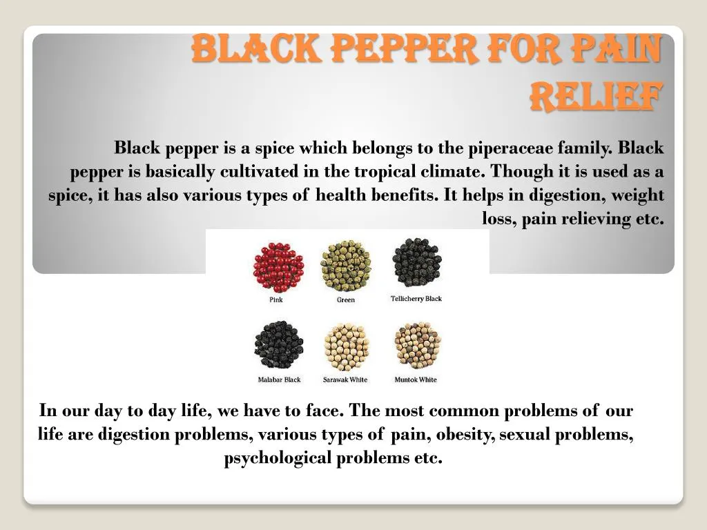black pepper for pain relief