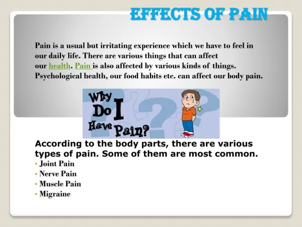 Common Pain and there solutions