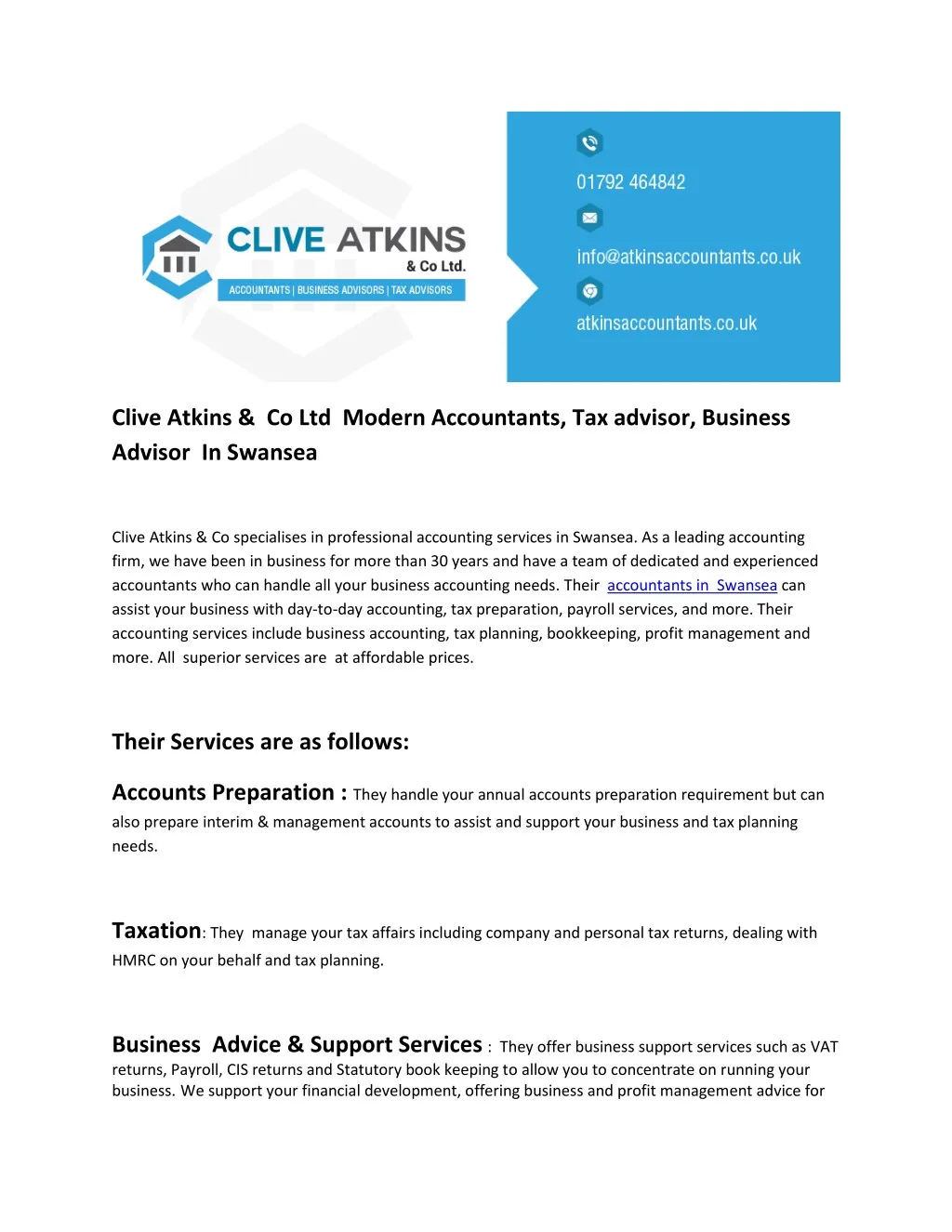 clive atkins co ltd modern accountants