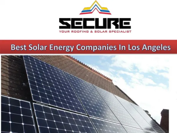 Best Solar Energy Companies In Los Angeles
