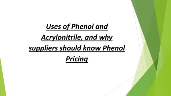 Phenol Pricing
