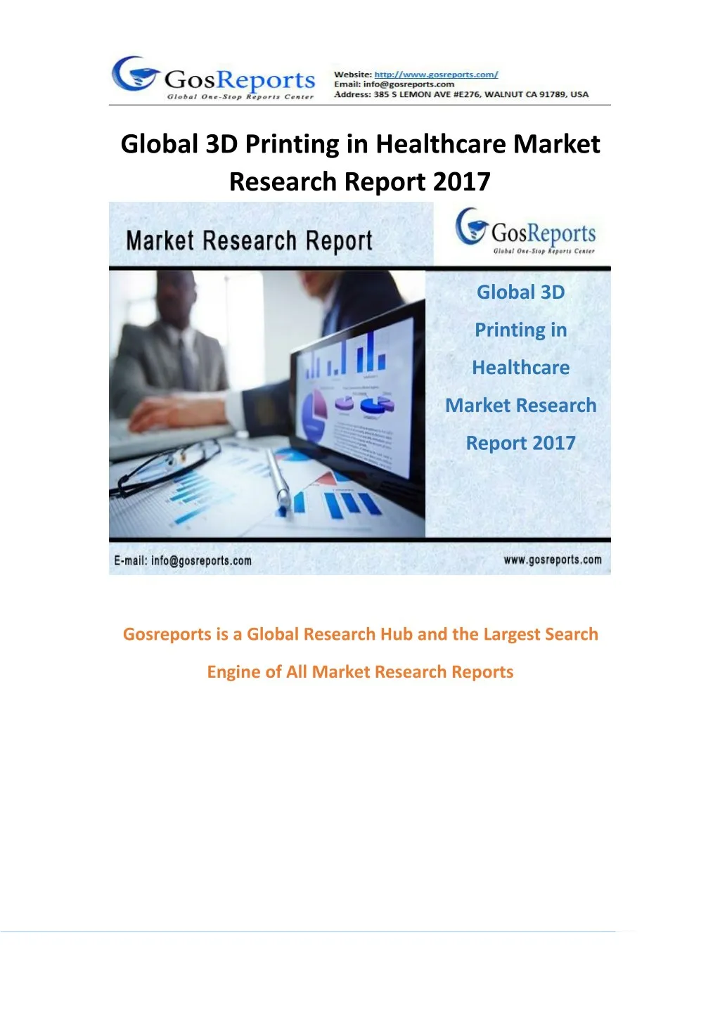 global 3d printing in healthcare market research