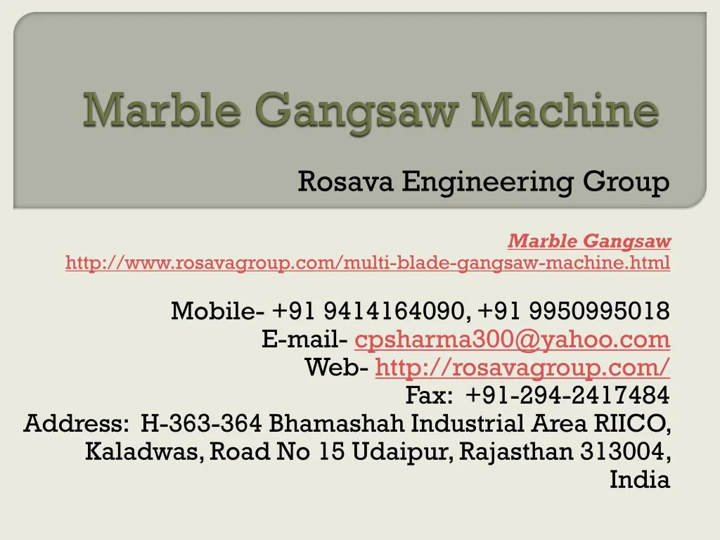 marble gangsaw machine