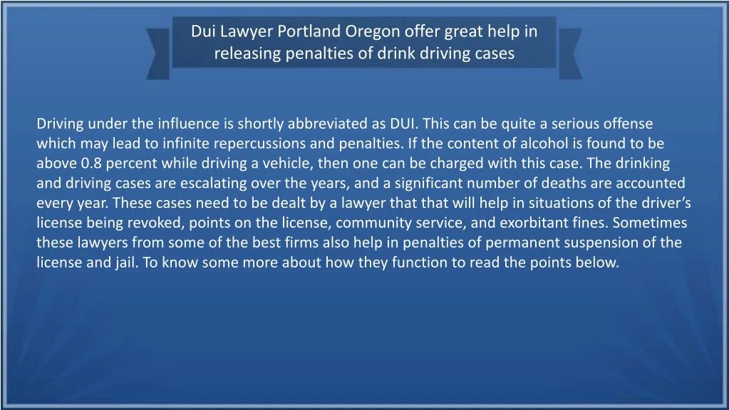 dui lawyer portland oregon offer great help