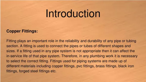 Copper Fittings - Benefits And Types