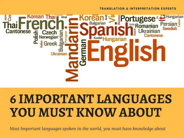 6 Important Languages You Must Know About