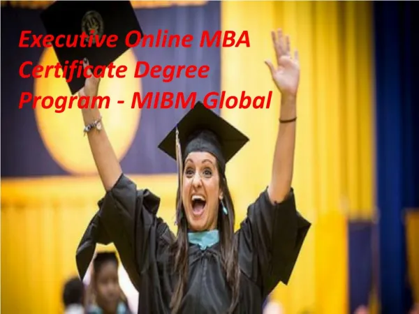 Executive Online MBA Certificate Degree Program in NOIDA