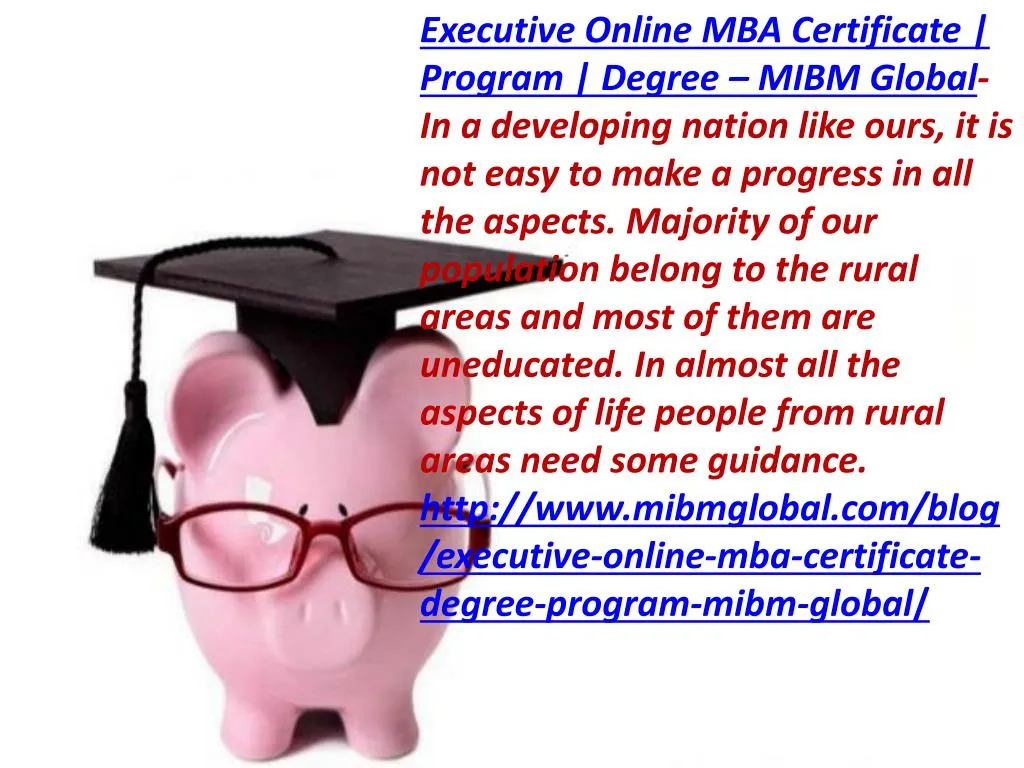 executive online mba certificate program degree
