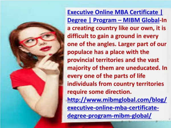 executive online mba certificate degree program