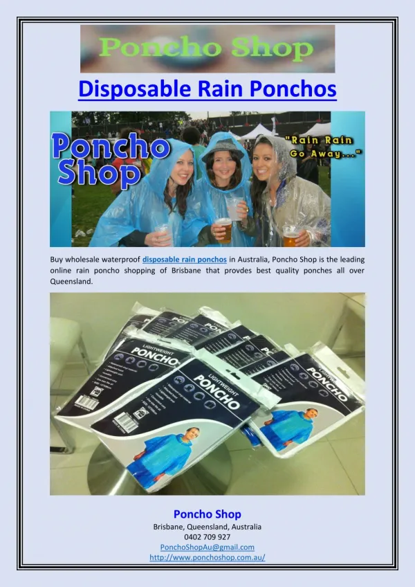 Disposable Rain Ponchos