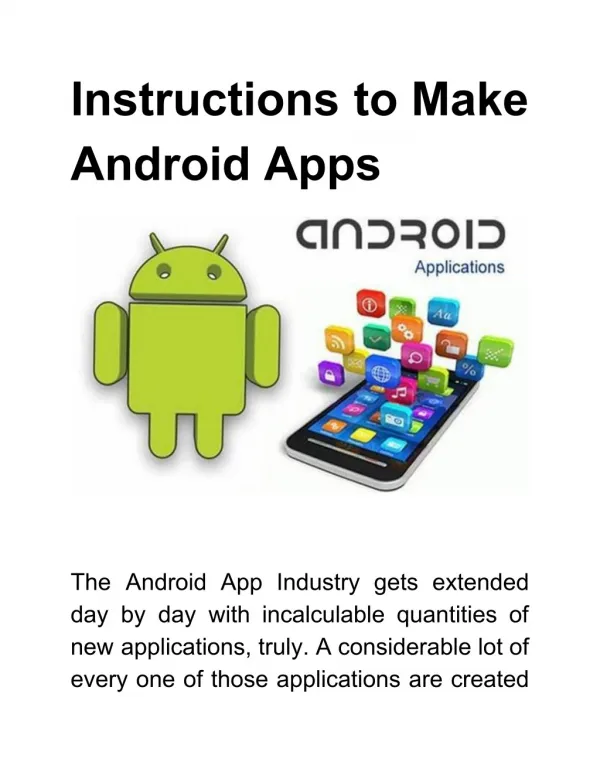 Instructions to Make Android Apps