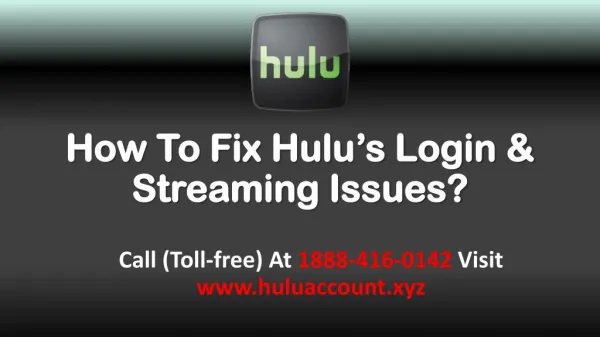 How To Fix Hulu’s Login & Streaming Issues? Call 1888-416-0142