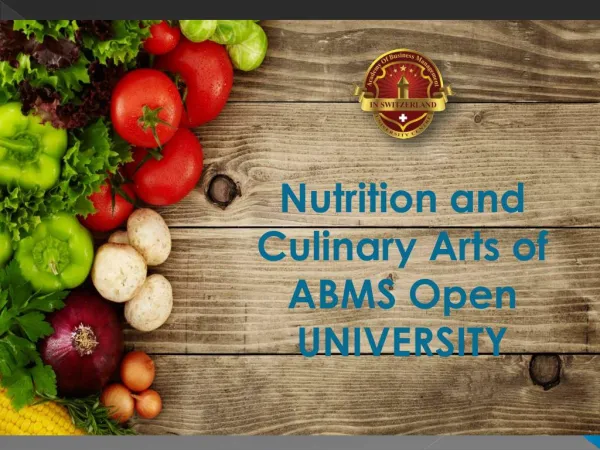 Nutrition and Culinary Arts of ABMS Open UNIVERSITY