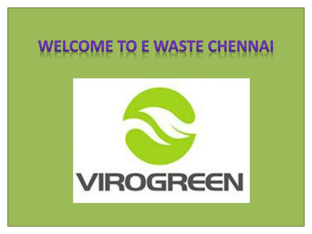welcome to e waste chennai