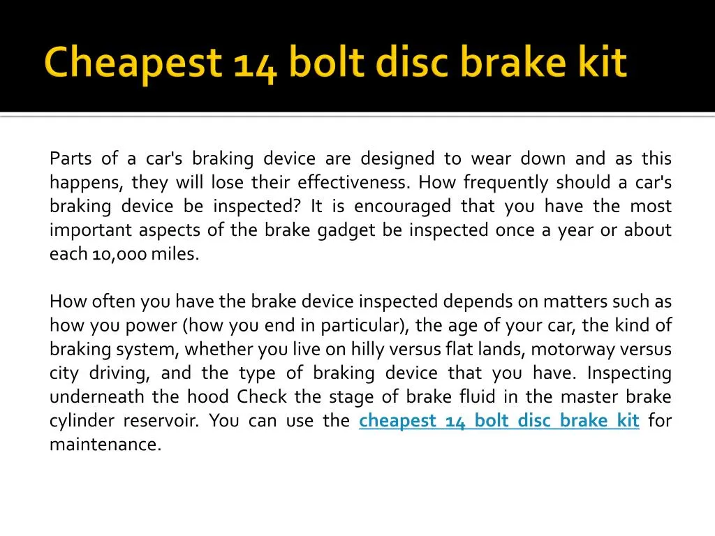 cheapest 14 bolt disc brake kit