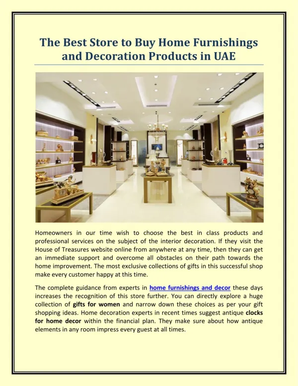 The Best Store to Buy Home Furnishings and Decoration Products in UAE