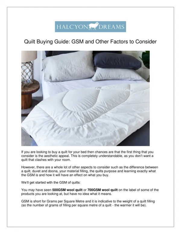 Quilt Buying Guide: GSM and Other Factors to Consider