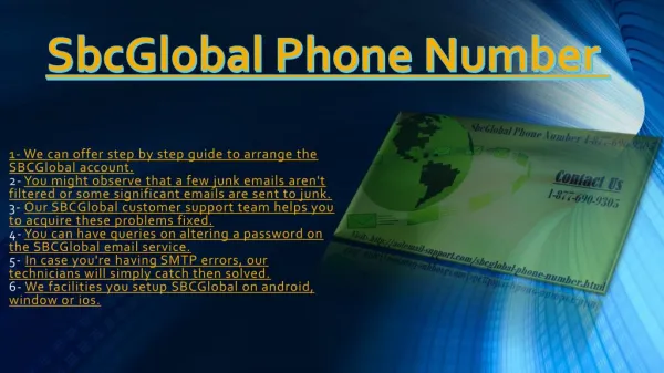 SBCGlobal Phone Number 1-877-690-9305 contact number