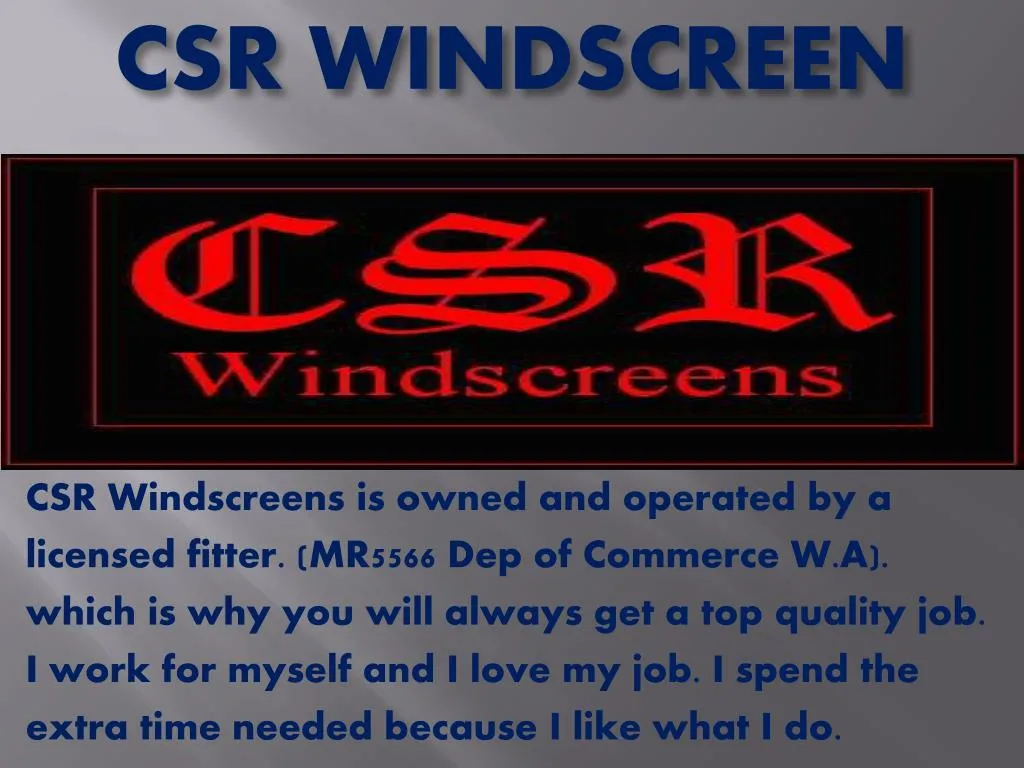 csr windscreen