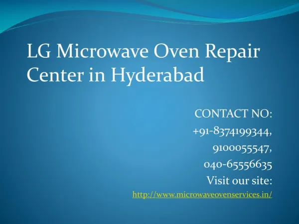 LG Microwave Oven Repair Center in Hyderabad