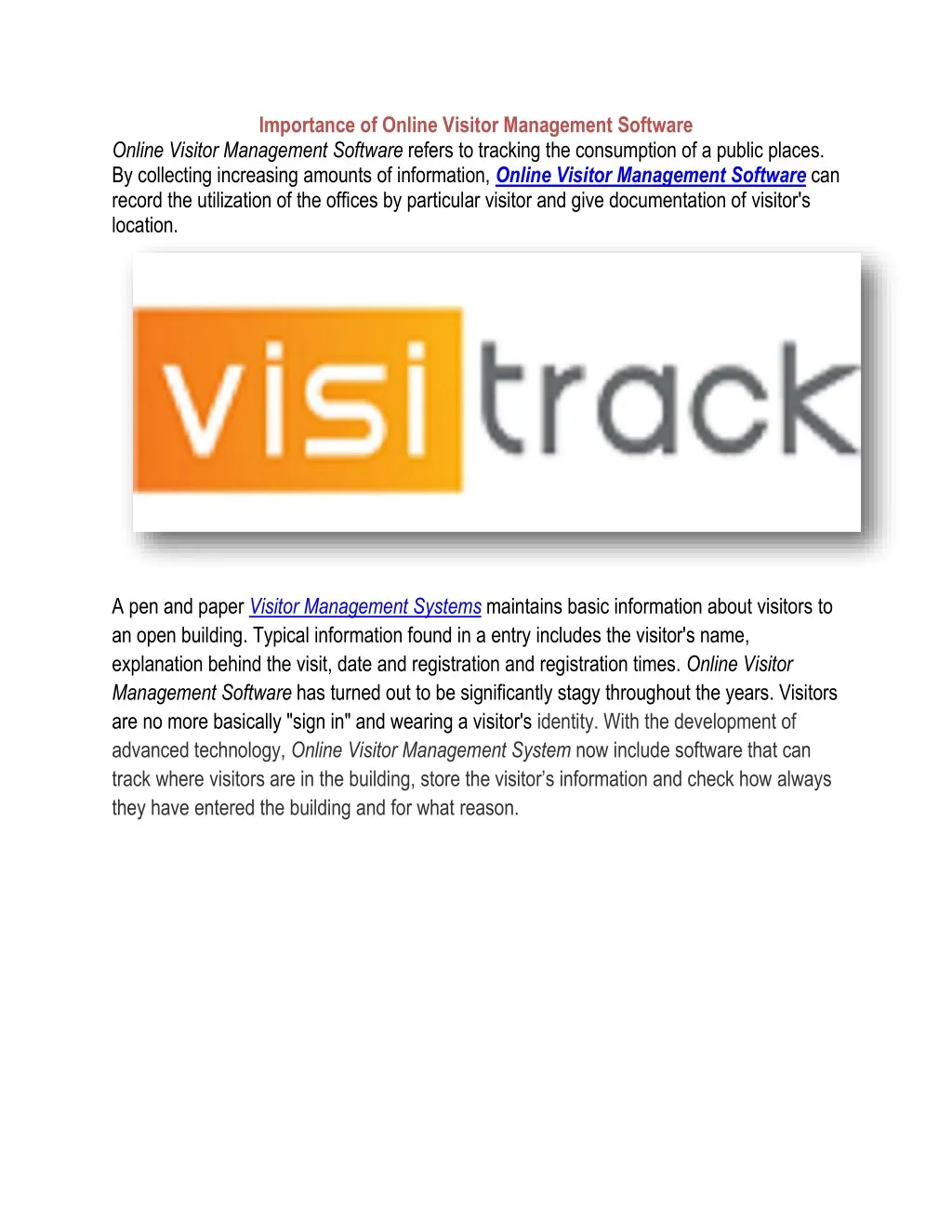 importance of online visitor management software